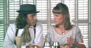 Sam (Johnny Depp) and Joon (Mary Stuart Masterson) share some tapioca pudding.